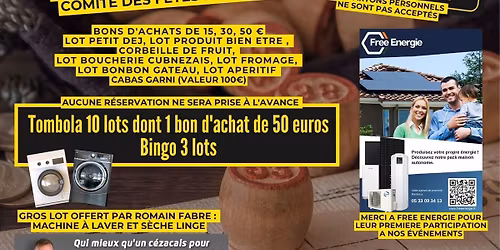 Loto par le Comit\u00e9 des F\u00eates de C\u00e9zac