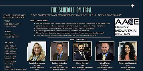 AACE Rocky Mountain Section Panel Discussion | July 15th, 3.00 pm