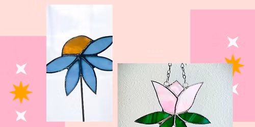 Stained Glass Tulip or Daisy Plant Stake with Morgan's Stained Glass