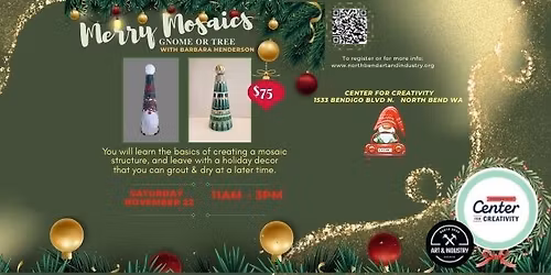 Merry Mosaics - Mosaic Gnome or Christmas Tree