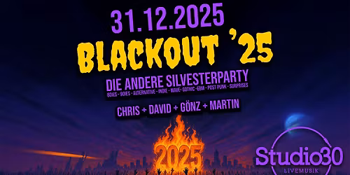 BLACKOUT '25 - Die andere Silvesterparty (Studio 30)