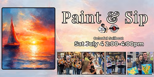 Paint & Sip at 5th St Alley \u201cColorful Sailboat\u201d