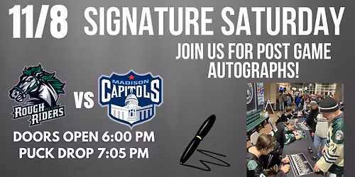 Signature Saturday - Cedar Rapids RoughRiders vs. Madison Capitols