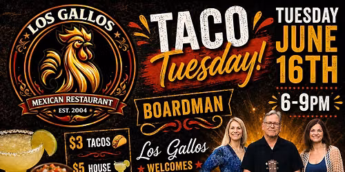 Taco Tuesday June 16th with Chasing Riley @ Boardman Los Gallos