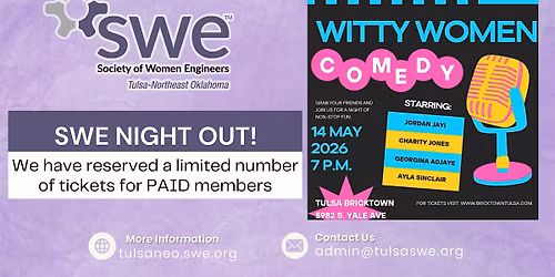 SWE Night out at  Witty Women Comedy Show