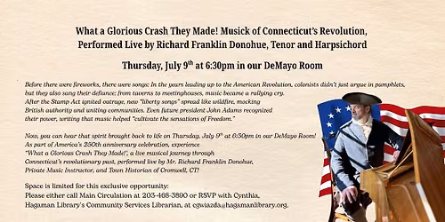 Musick of Connecticut's Revolution, Performed Live at Hagaman Library by Richard Franklin Donohue