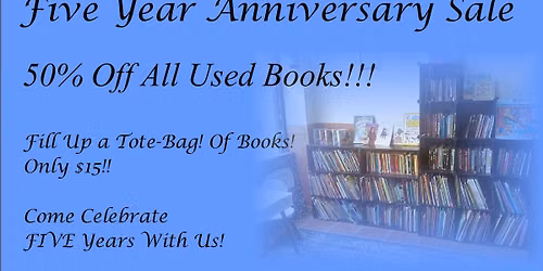 FIVE Year Anniversary Book Sale!