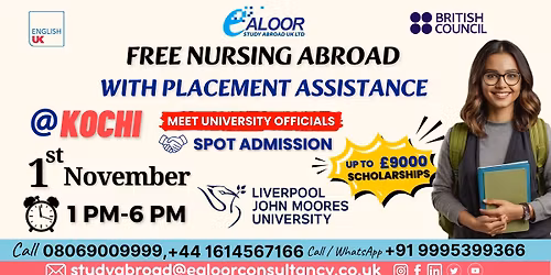 Study Nursing in the UK | Spot Offer Letters & Scholarships \u2013 LJMU Delegates in Kochi