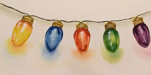 Holiday Sparkle Lights Watercolor Class with Tia on Wednesday December 17 from 6-8pm