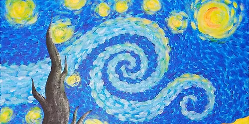 Blacklight Paint and Sip: Starry Night Aglow