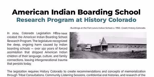 American Indian Boarding School Research Program- Community Listening Session