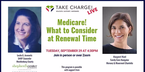 Take Charge Live - Medicare! What to Consider at Renewal Time