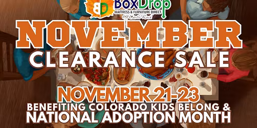 November Charity Clearance Sale Benefiting Colorado Kids Belong
