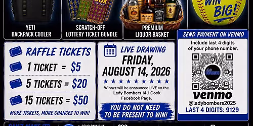 LIVE MEGA RAFFLE DRAWING - Lady Bombers Cook 