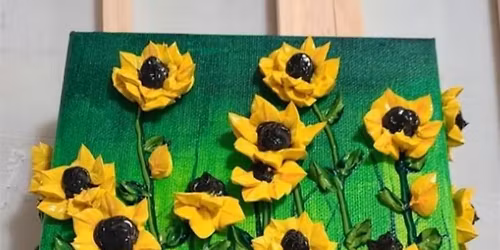 Paint and sip- heavy texture sunflowers