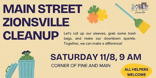 MAIN STREET ZIONSVILLE FALL CLEANUP