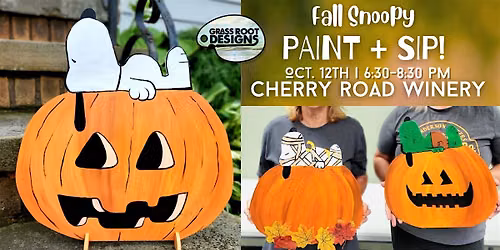 Fall Snoopy Paint + Sip at Cherry Road Winery