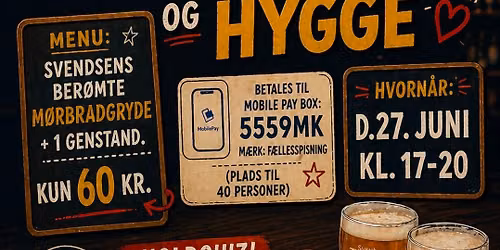 F\u00e6llesspisning og Hygge p\u00e5 Svend Tr\u00f8st Bodega 