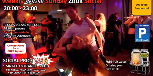 BZA Sunday Zouk Social - June 7 - Your Weekly Zouk Vitamins!