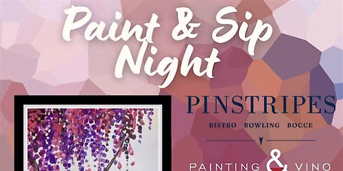 Lavender Seascapes Paint and Sip at Pinstripes San Mateo