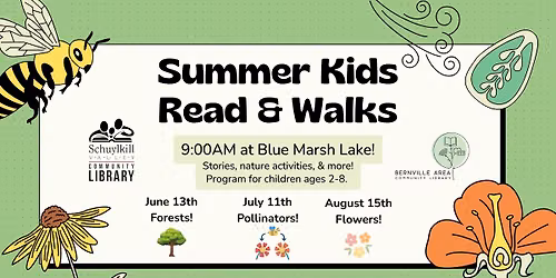 Summer Kids Read & Walks at Blue Marsh Lake- FREE Event