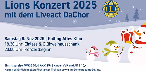 Lions Konzert mit DaChor im alten Kino in Golling