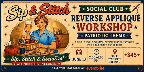 Reverse Applique Workshop - Patriotic T-shirts