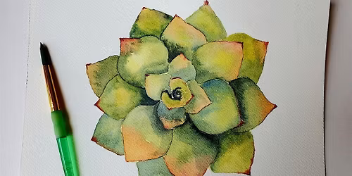 Watercolor: Green Succulent