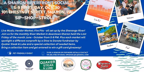 The River Market - A Sharon Riverfront Social - Oct. 30