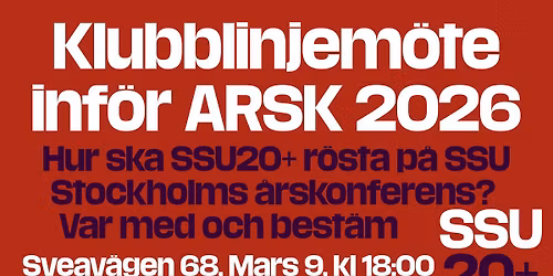 M\u00e5ndagsm\u00f6te: Klubblinjem\u00f6te inf\u00f6r ARSK:en