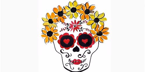 Floral Skull Acrylic Painting Class