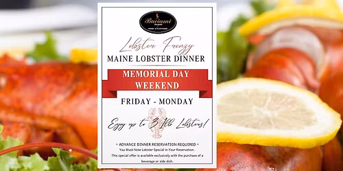 \ud83e\udd9e Memorial Day Weekend Lobster Special at Baciami \ud83e\udd9e