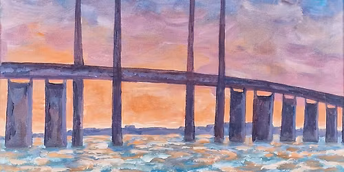 SIP AND CREATE: SUNSET \u00d6RESUNDSBRIDGE PAINTING\ud83c\udfa8\ud83c\udf77