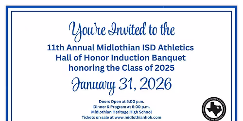 Midlothian ISD Athletics Hall of Honor Induction Banquet