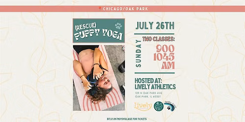 Rescue Puppy Yoga at Lively Athletics (9:00am)