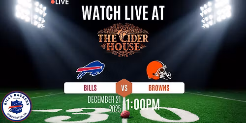 The Buffalo Bills vs the Cleveland Browns: Live at The Cider House