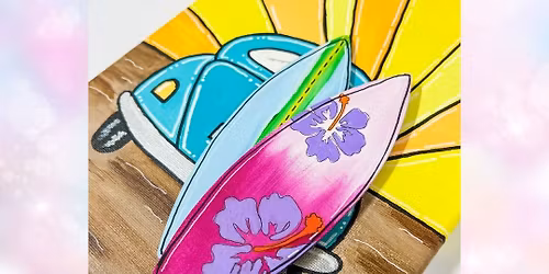 School Holiday Art Class - Surfing VW Painting Class - Various Dates & Times