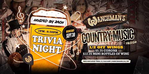COUNTRY MUSIC TRIVIA AT RANCHMANS CALGARY