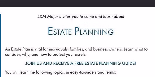 June and July Estate Planning Seminars