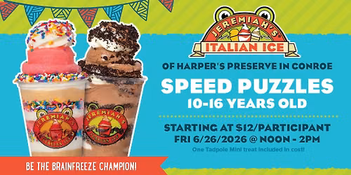Brain Freeze Speed Puzzle Challenge at Jeremiah's Italian Ice in Conroe