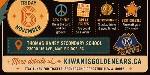 Kiwanis 70\u2019s Bingo Night 