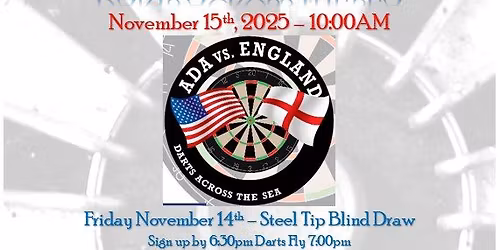 Annual ADA vs England Darts Across the Sea 