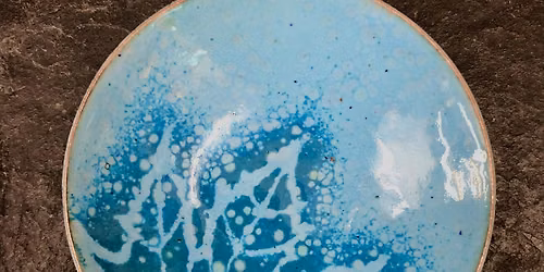 Enamelling on copper bowls - intermediate class at Rainbow Glass Studios