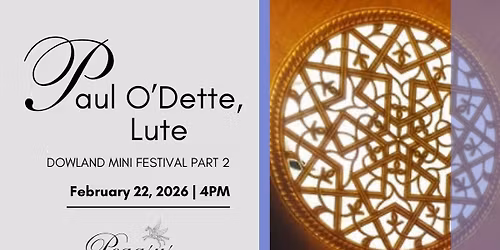 Downland Mini Festival Part 2: Paul O'Dette, Lute 