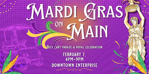 Mardi Gras on Main 2026: Golf Cart Parade & Royal Celebration