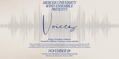 Mercer University Wind Ensemble presents Voices