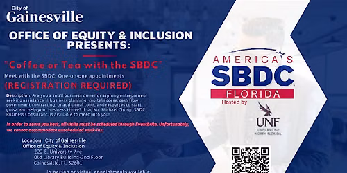 City of Gainesville's "Coffee or Tea With the SBDC!"