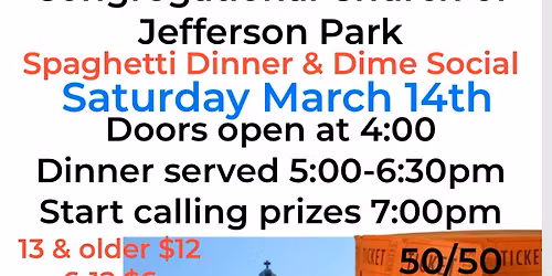 CCJP Spaghetti Dinner and Dime Social 2026