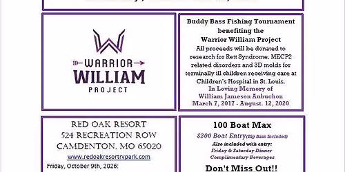 2026 Fishing For Warriors Buddy Bass Fishing Tournament