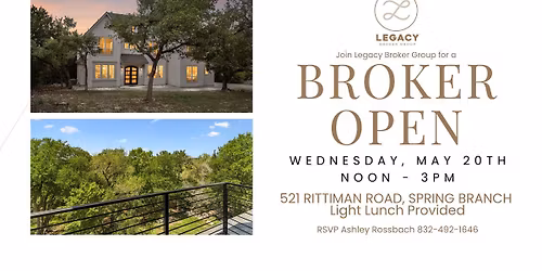 BROKER OPEN || 521 RITTIMAN ROAD || SPRING BRANCH, TEXAS